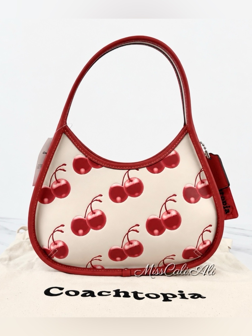 NWT COACH Coachtopia Ergo Bag With Cherry Print – Cloud Multi 🍒